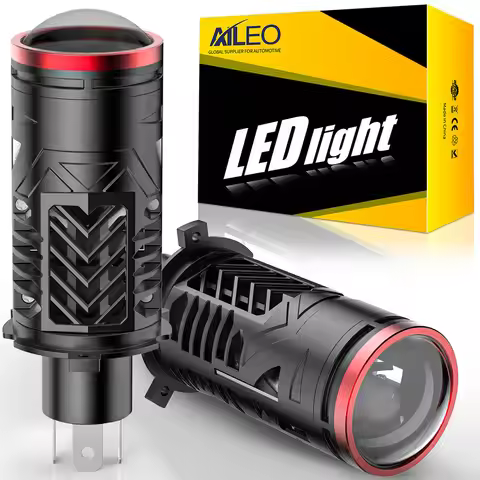 Aileo 2Pcs 90000LM 400W Projector H4 Lens LED Car Headlight Bulbs CANBUS Turbo Auto Bulb H4 High Low