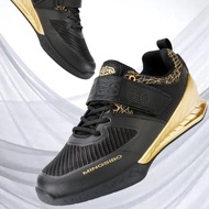 Unisex Fitness Shoes Hard Pulling Squat Training Shoes Professional Hook and Loop Weightlifting Shoe