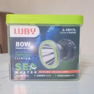Senter Kepala Selam Luby 80 Watt - Cahaya Putih/Kuning Baterai 7200 mAh L-1817K / L-1817L diving hea