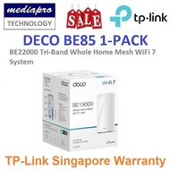 TP-LINK DECO BE85 1-Pack BE22000 Tri-Band Whole Home Mesh WiFi 7 System ( Pack of 1 ) - 3 Year Local
