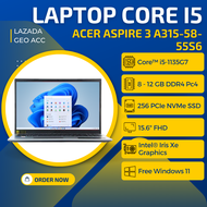 LAPTOP ACER CORE I5 GEN 11 - ACER ASPIRE 3 A315-58-55S6 - CORE I5-1135G7 - RAM 12GB - SSD 256GB + 1 