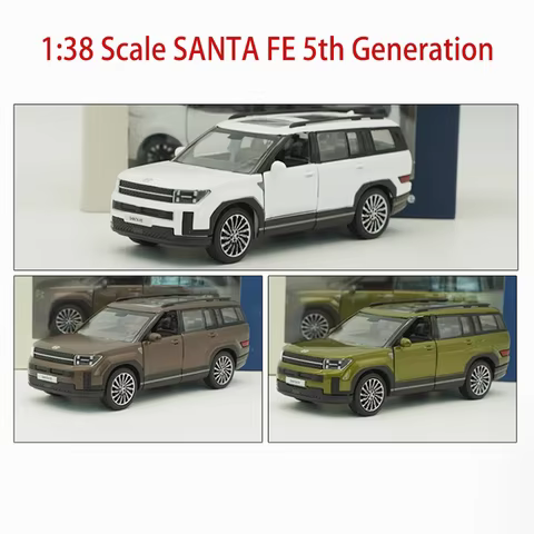 1:38 Scale SANTA FE 5th Generation Plastic Alloy Car Model Adult Boy Classic Hobby Collection Decora