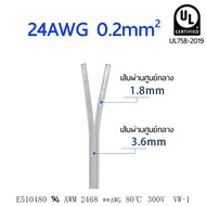 สายไฟ แบบใส มี UL สายไฟใส 28 26 24 22 18 awg (0.08 0.15 0.2 0.3 0.5 0.75mm²) สายลำโพง สายไฟคู่ สายคู