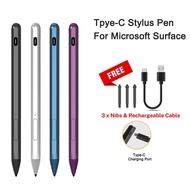 Laptop Stylus 4096 Pressure Sensitive Touch Stylus Pen Type-C Rechargeable with 3 Pen Tips For Micro