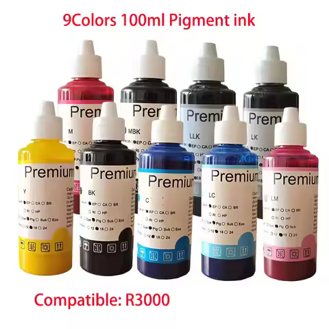 9*100ml Premium Pigment Ink for Epson 157 T157 T1571-T1579 cartridge Stylus Photo R3000 Printer