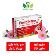 Fevitt Nano iron supplement pills improve anemia, box of 100 pills, Folic Acid supplement pills for 