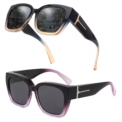 2 Pack Polarized Fit Over Sunglasses for Women Men Oversized Square Over Glasses Sunglasses with UV 