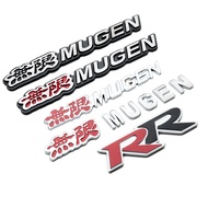 Honda 3D aluminum Mugen Fd Mugen RR TypeR logo Chrome logo rear badge car trunk sticker 1pcs