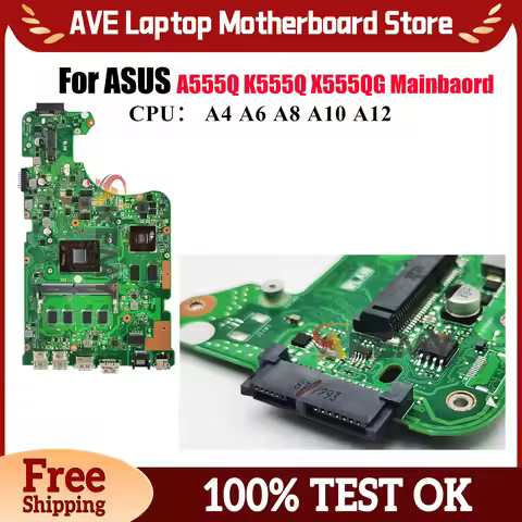 X555QG X555Q Laptop Motherboard For ASUS VivoBook X555QG A555Q K555Q Notebook Mainboard With A4 A6 A
