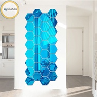 ziyunshan 12Pcs Hexagonal Frame Stereoscopic Mirror Wall Sticker Decoration sg