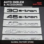 3D ABS Logo 30 40 45 50 E-tron GT Letters Sticker Car Rear Trunk Emblem Badge For Audi A3 SQ6 Q5 Q6 