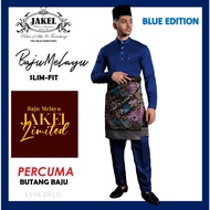 (SET BLUE) JAKEL LIMITED Baju Melayu Jakel Asad Motawh by JAKEL Cekak Musang Baju Raya 2024 Slim Fit