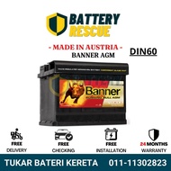 [Installation Available] DIN60 LN2 BANNER AGM - 12v60AH '560 01'  Car Battery for Start Stop Vehicle