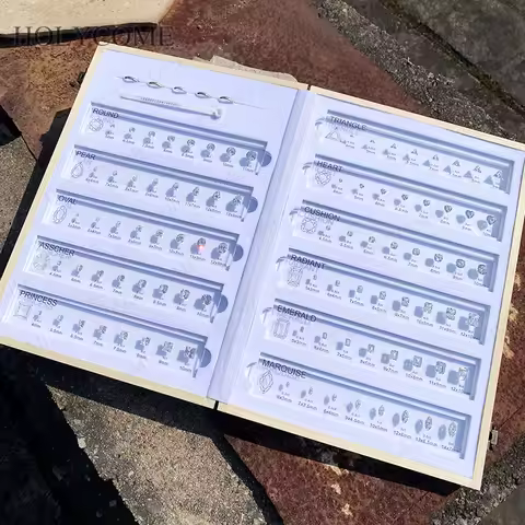 Custom LOGO Service Comparison Chart Tester Tools Kit Gemstone Fancy Shape CZ Diamond Sizes Master R