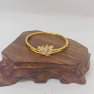 10k Bangkok Gold Bracelet bangle with ruby stone quartz for women 3-161