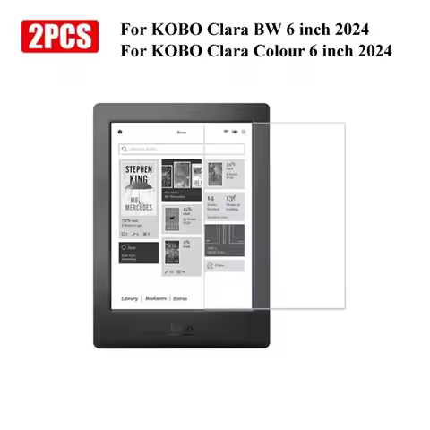 2PCS Tempered Glass Screen Protector For KOBO Libra 2 Clara Colour BW Clear KOBO Clara 2E 6.0'' Colo