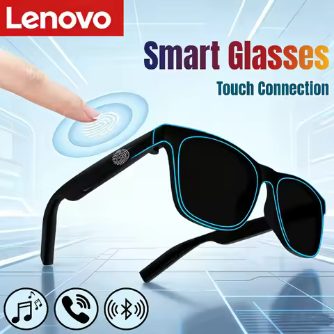 Lenovo Smart Glasses Remote Control Touch Photo Camera Translator Voice Assistant Adults Sunglasses