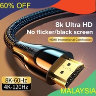 MALAYSIA..... HDMI 8K 2.1 3D Cable 60hz/144hz Ultra High Speed Transmission Cable 48Gbps 3D HDR Cabl