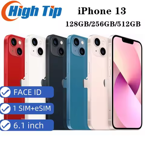 Original Unlocked Apple iPhone 13 128GB/256GB/512GB ROM A15 Chip IOS 5G Mobile phone Face ID 6.1" OL