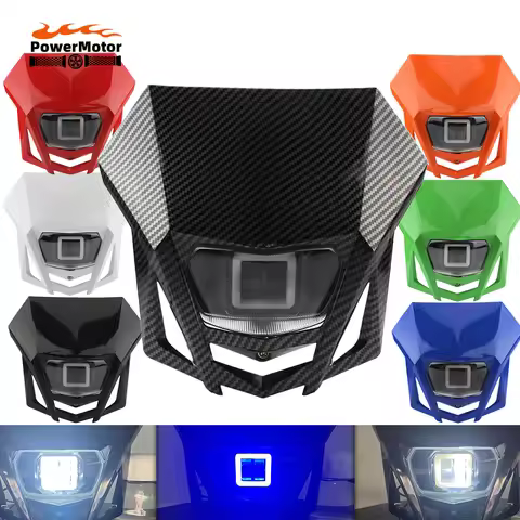 Motocross Motorcycle LED headlight for Yamaha Kawasaki KLX CRF WR YZ 250 450 Fairing Dirt Bike Super