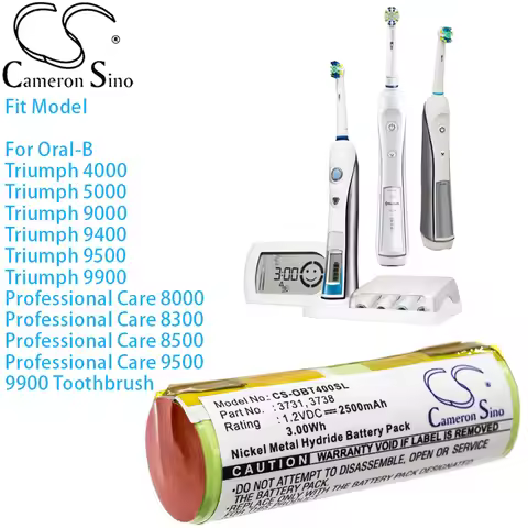 Cameron Sino Toothbrush Battery For Oral-B Triumph 4000 5000 9000 9400 9500 9900 Professional Care 8