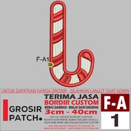 F-A1 CANDY LOLLIPOP CANE ALPHABET J LOGO EMBROIDERY PATCH - WHOLESALE TESTIMONIAL REVIEW PATCH
