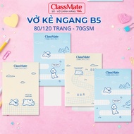 Classmate 80/120 Page Horizontal Notebook 70GSM Thick Paper, Inkproof, Horizontal Notebook for Stude