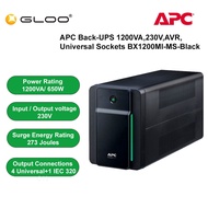 APC Back-UPS 1200VA 230V AVR Universal Sockets BX1200MI-MS - Black