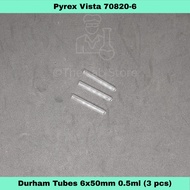 3pcs PYREX Glass Durham Tube 6x50mm