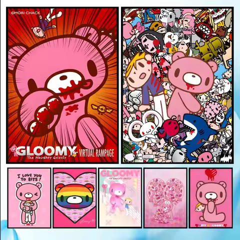 Cartoon G-Gloomy Bear Poster HD art sticky wall waterproof home living room bedroom bar aesthetic de