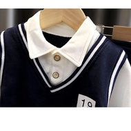 Maza.kidz- Long Setting ROMPI NAVY / 0-5 Years Old / Boys Clothes Import KOREA PREMIUM