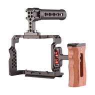 Andoer Camera Rig Aluminum Alloy Replacement Kit with Wooden Handle on Top Video for Sony A7R III  A
