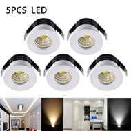 5Pc 3W LED Recessed Small Cabinet Mini Spot Lamp Ceiling Downlights Kit Fixture