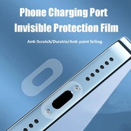 10ชิ้นโทรศัพท์มือถือชาร์จพอร์ตฟิล์มป้องกันสำหรับ Apple อินเตอร์เฟซ13 Type-C ทนต่อรอยขีดข่วนฟิล์มพอร์ตข้อมูลฟิล์มแบบมองไม่เห็น