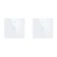 [sillyshuai]2X 1 2 3 4 Gang 2 3 Way WiFi 433mhz Smart Wireless Touch Wall Light with Switch Button 2