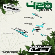 Stiker Striping Transparan Variasi Motor Mio M3 / Decal Striping Mio Z Bening / Sticker Motor Yamaha