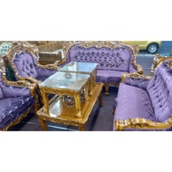 Set sofa jati ganesa purple fabric