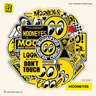 Cool Motorcycle Sticker Laptop Helmet Mooneyes Motif Vinyl Waterproof Kiss Cut Matte Lamination