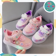 𝗠𝗠🦋 0-6Years LED Light Frozen Princess for Kids Girls Sneakers/ Kasut Sneakers Berlampu Kasut Raya 2