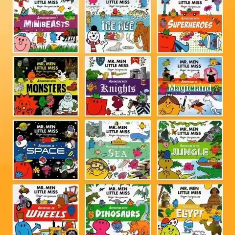 12 Books Box Set Mr. Men & Little Miss Adventures Collection By Roger Hargreaves Kids Children Readi