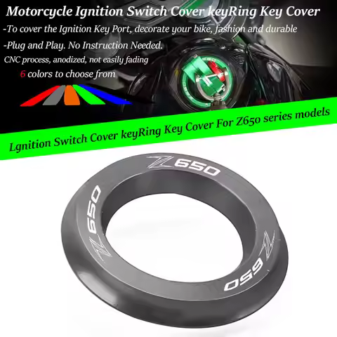 2025 New With Logo Z650 Motorcycle Ignition Switch Cover KeyRing Keyhole Key ring Fit For Z650 Z 650