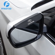 FFAOTIO 2PCS Carbon Fiber Car Side Mirror Rain Protector Cover Car Accessories For Toyota Wish Hiace Sienta Altis Harrier CHR Vios Rush Alphard Camry RAV4 Innova