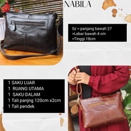 Genuine Cowhide "Nabila" Pouch and Sling Bag by anantio 27x4x17
