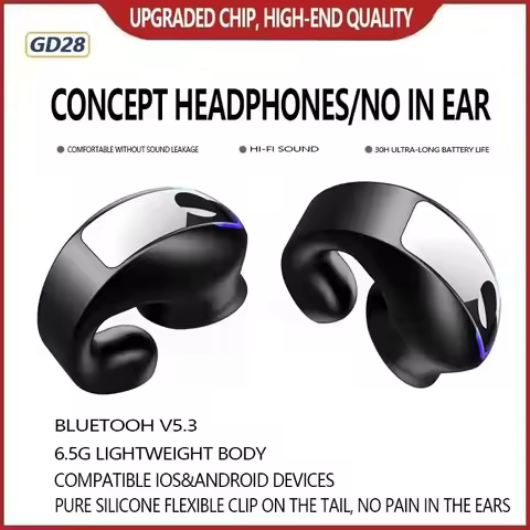 Bluetooth Earphone Clip on Monaural Inear Motion Stereo Bone Conduction Gd28 Business Wireless Earph