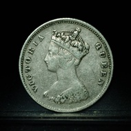 早期年份 1868年 香港維多利亞女皇 一毫 銀幣 Hong Kong Victoria 10 cents
