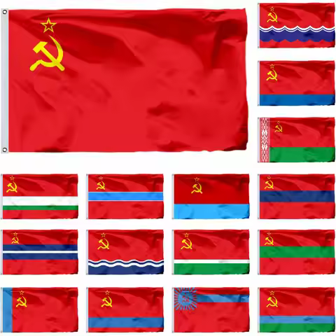 Russian Soviet Federative Socialist Republic flag,Azerbaijan SSR,Armenian and Armenian Ukrainian 3x5