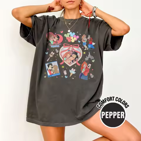 Disney Max and Roxane Couple Coquette Bow Shirt Best Friends Forever Tee Goofy Movie Shirt Disney Tr