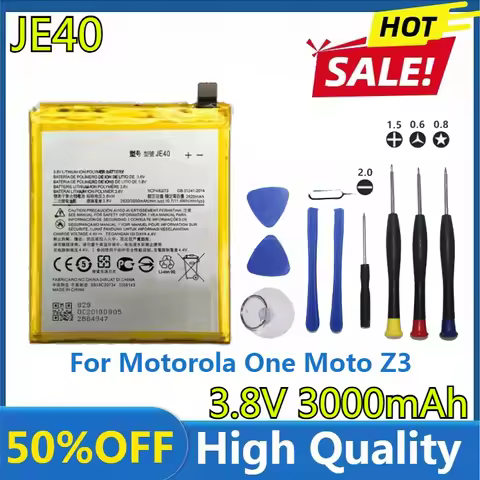 New JE40 Battery JE40 for Motorola One Moto Z3 Moto G7 Play XT1941 XT1952-1 XT1952-2 Capacity Mobile