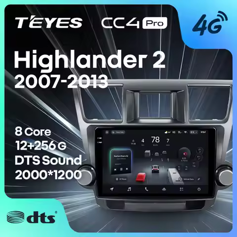 TEYES CC4 PRO For Toyota Highlander 2 XU40 2007 - 2013 CarPlay Android Auto 2DIN Autoradio Car play 