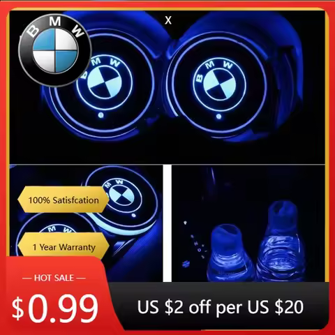 Interior Mouldings 2025 Hot For BMW 2PCS New LED Cup Holder Light Mats Car Coasters For BMW E90 F20 